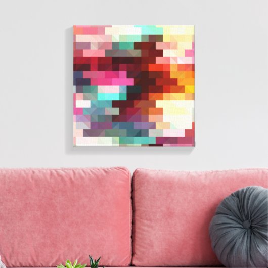 Farbiges Pixelmuster Leinwanddruck (Insitu (Wohnzimmer))