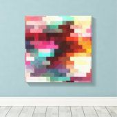 Farbiges Pixelmuster Leinwanddruck (Insitu (Holzboden))