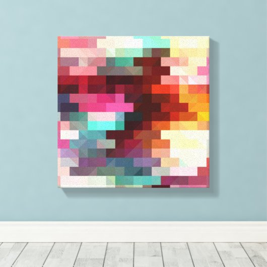 Farbiges Pixelmuster Leinwanddruck (Insitu (Holzboden))