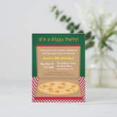 Farbiges Pizza Kindergeburtstag Party Einladung (Stehend Vorderseite)