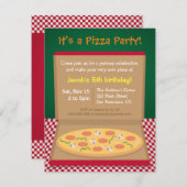 Farbiges Pizza Kindergeburtstag Party Einladung (Vorne/Hinten)