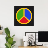 Farbiges Plakat für das Friedenszeichen (Heimbüro)