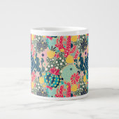 Farbiges Polka Dot Cactus Muster Jumbo-Tasse (Vorderseite)