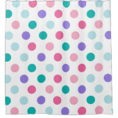 Farbiges Polka Dot Muster Duschvorhang (Vorderseite)