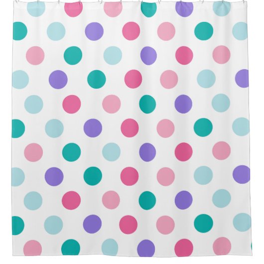 Farbiges Polka Dot Muster Duschvorhang (Vorderseite)
