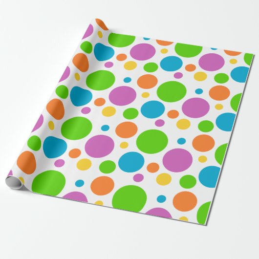 Farbiges Polka-dot-Papier Geschenkpapier (Ungerollt)