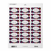 Farbiges Polka Dots Muster Adressaufkleber (Vorne)
