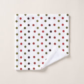 Farbiges Polka Dots Muster Badhandtuch Set (Waschlappen)