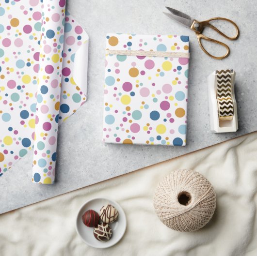 Farbiges Polka Dots Muster Geschenkpapier (Kunsthandwerk)