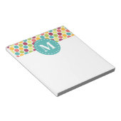 Farbiges Polka Dots Muster mit Monogramm Notizblock (angewinkelt)