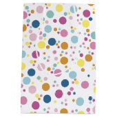 Farbiges Polka Dots Muster Mittlere Geschenktüte (Rückseite)