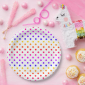 Farbiges Polka Dots Muster Pappteller (Party)