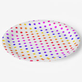 Farbiges Polka Dots Muster Pappteller (Schrägansicht)