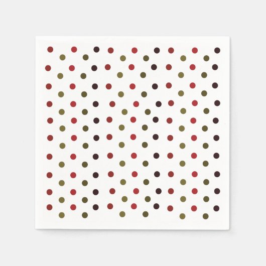 Farbiges Polka Dots Pattern Party Serviette (Vorderseite)
