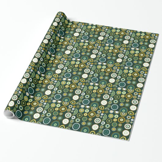 Farbiges Polka Dots Retro Muster 3 Geschenkpapier (Ungerollt)