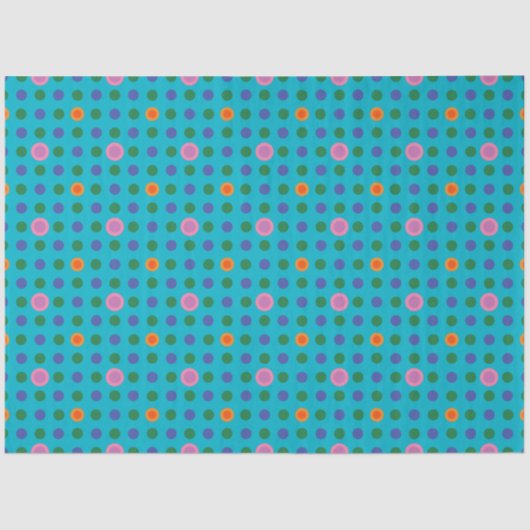 Farbiges Polka Dots Tissue Paper Seidenpapier (Vorderseite)