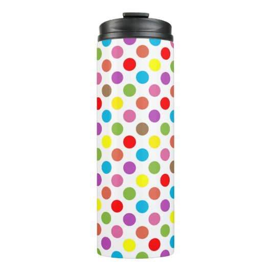 Farbiges Polka-Punktmuster Thermosbecher (Vorderseite)