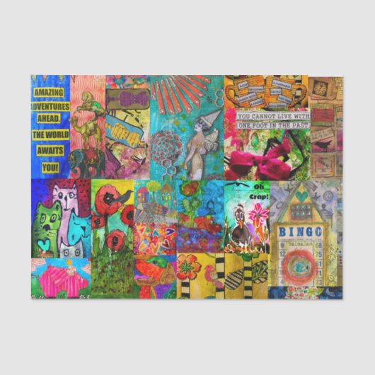 Farbiges Pop Art Mixed Media Tissue Paper Seidenpapier (Vorderseite)