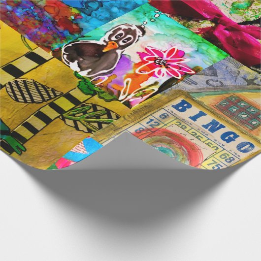 Farbiges Pop Art Mixed Media Wrapping Paper Geschenkpapier (Ecke)