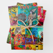 Farbiges Pop Art Mixed Media Wrapping Paper Geschenkpapier Set (Beispiel)