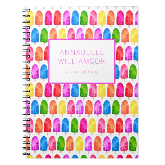 Farbiges Popsicle Ice Lololly Muster Notizblock (Vorderseite)