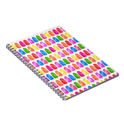 Farbiges Popsicle Ice Lololly Muster Notizblock (Rechte Seite)