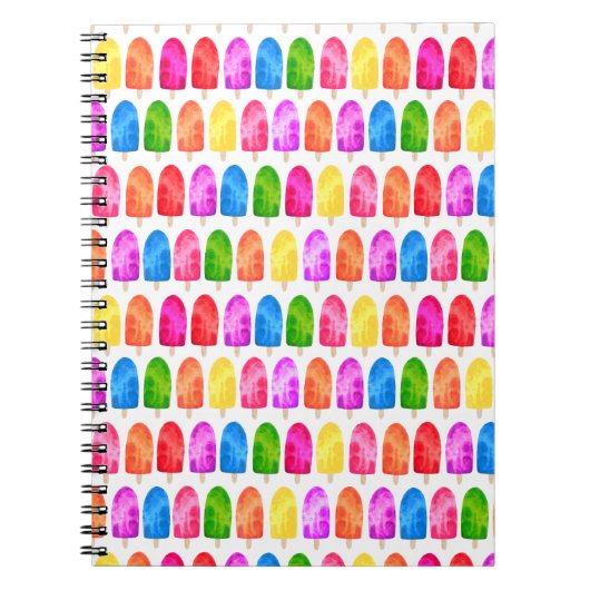 Farbiges Popsicle Ice Lololly Muster Notizblock (Vorderseite)