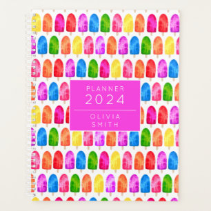 Farbiges Popsicle Ice Lololly Muster Planer