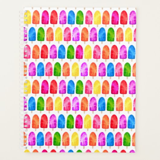 Farbiges Popsicle Ice Lololly Muster Planer (Vorderseite)