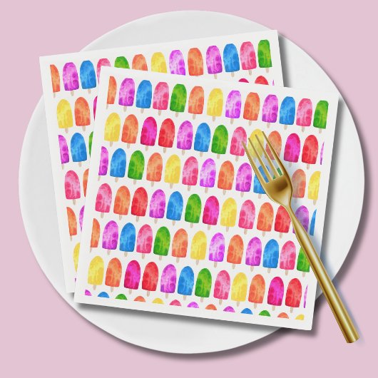 Farbiges Popsicle Ice Lololly Muster Serviette