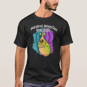 Farbiges Portrait Bernese Mountain Hund Vater Vate T-Shirt