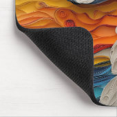 Farbiges Portrait des afghanischen Hundes Mousepad (Ecke)