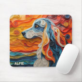 Farbiges Portrait des afghanischen Hundes Mousepad (Mit Mouse)