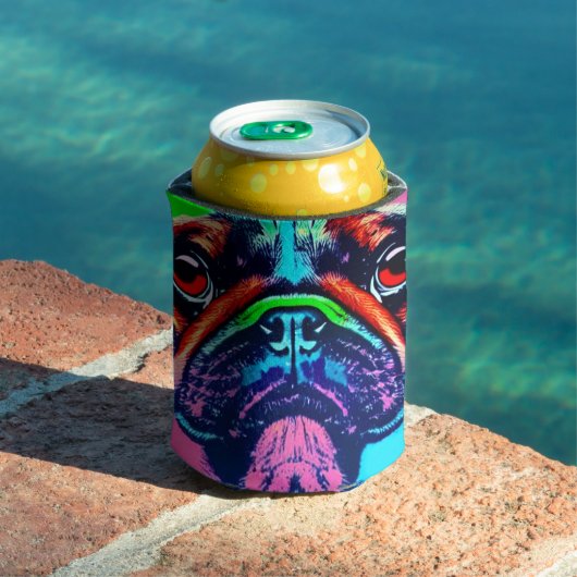 Farbiges Portrait eines Mops im Pop Art Stil Dosenkühler (In Situ Pool)