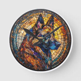 Farbiges Portrait Runde Wanduhr