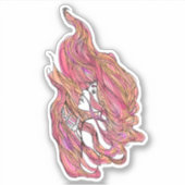 Farbiges Portrait Vinyl Sticker (Vorderseite)