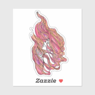 Farbiges Portrait Vinyl Sticker