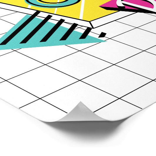 Farbiges Poster aus den 80er Jahren des Party (Ecke)