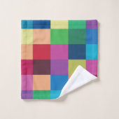Farbiges Prüfbrettmuster Badhandtuch Set (Waschlappen)