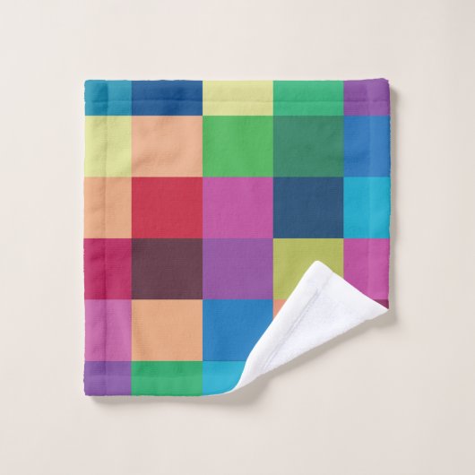 Farbiges Prüfbrettmuster Badhandtuch Set (Waschlappen)