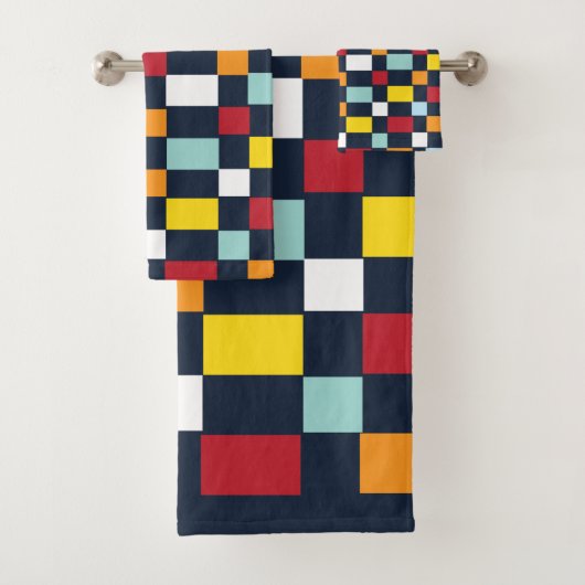 Farbiges Prüfbrettmuster Badhandtuch Set (Insitu)
