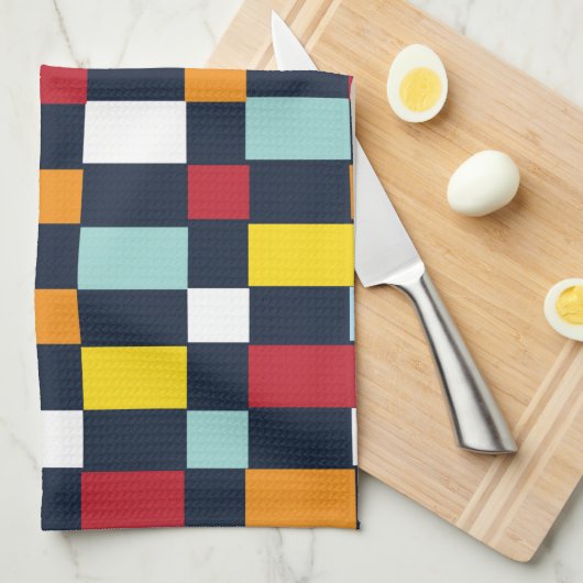 Farbiges Prüfbrettmuster Geschirrtuch (Viertel Falte)