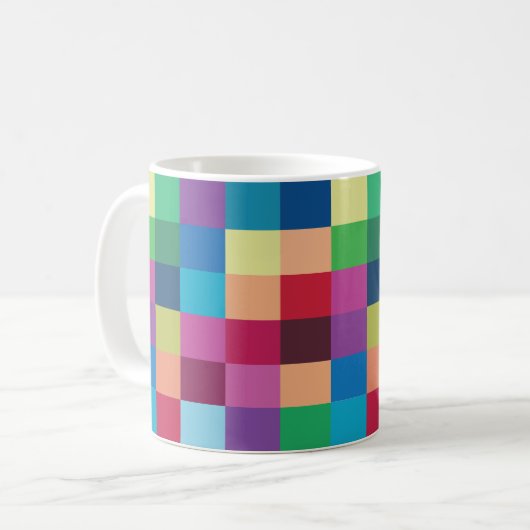 Farbiges Prüfbrettmuster Kaffeetasse (Vorderseite Links)