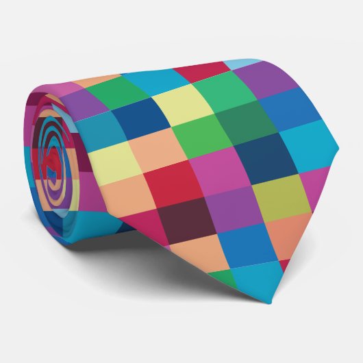 Farbiges Prüfbrettmuster Krawatte (Gerollt)