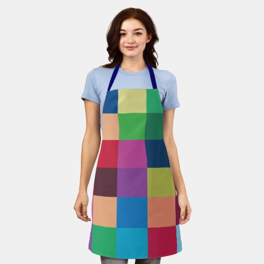 Farbiges Prüfbrettmuster Schürze (Getragen)