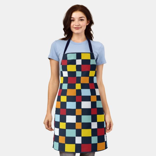 Farbiges Prüfbrettmuster Schürze (Getragen)