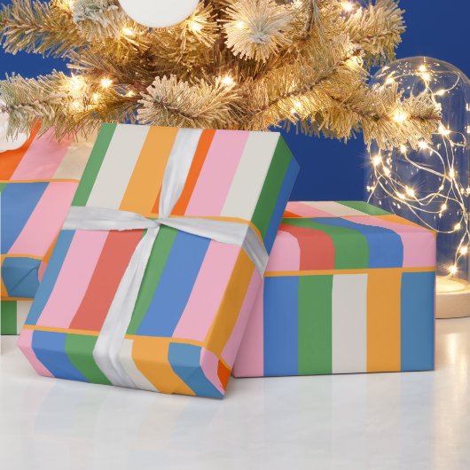 Farbiges Prüfmuster für lange Blöcke im Pop Geschenkpapier (Feiertage)