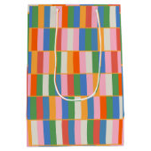 Farbiges Prüfmuster für lange Blöcke im Pop Mittlere Geschenktüte (Rückseite)