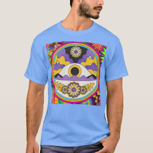 Farbiges psychedelisches Auge mit Blume T-Shirt