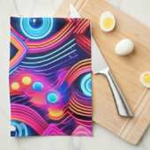 Farbiges Psychedelisches Augenmuster Geschirrtuch (Viertel Falte)